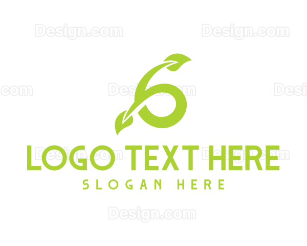 Green Vine Leaf Six Logo