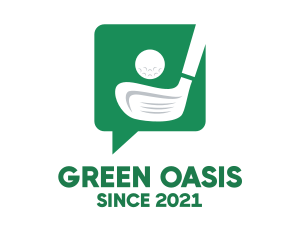 Green Golf Chat logo design