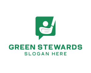 Green Golf Chat logo design