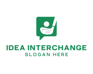 Green Golf Chat logo design