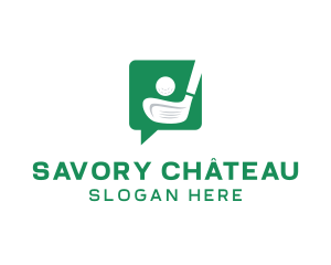 Green Golf Chat logo design