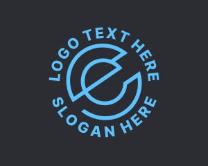 Data Software Letter EC logo design