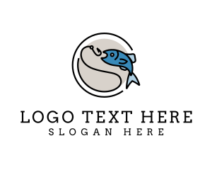 Minimalist Fish Hook logo