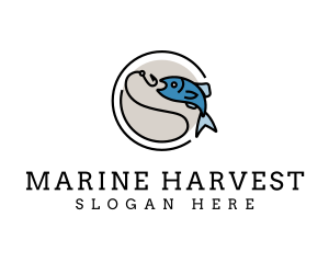 Minimalist Fish Hook logo