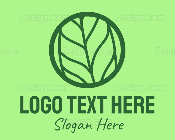 Green Leaf Badge Logo