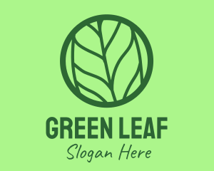 Green Leaf Badge logo design