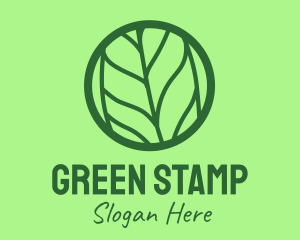 Green Leaf Badge logo design