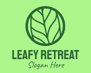 Green Leaf Badge logo design