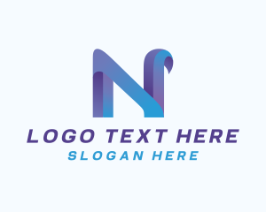 Gradient Modern Letter N logo