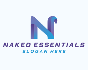 Gradient Modern Letter N logo design