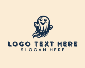 Halloween Ghost Cartoon logo