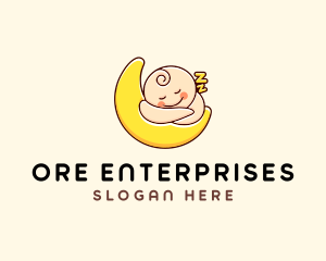 Sleeping Baby Moon  logo design