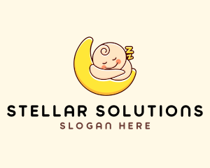 Sleeping Baby Moon  logo design