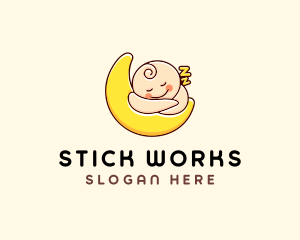 Sleeping Baby Moon  logo design