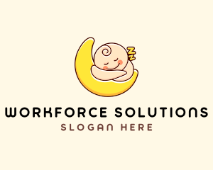 Sleeping Baby Moon  logo design