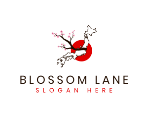 Japanese Cherry Blossom Flower logo