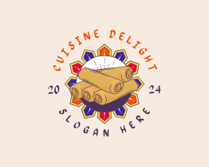 Filipino Spring Rolls Cuisine logo design