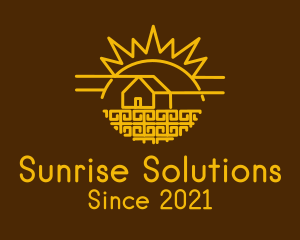 Rural House Sunrise logo design