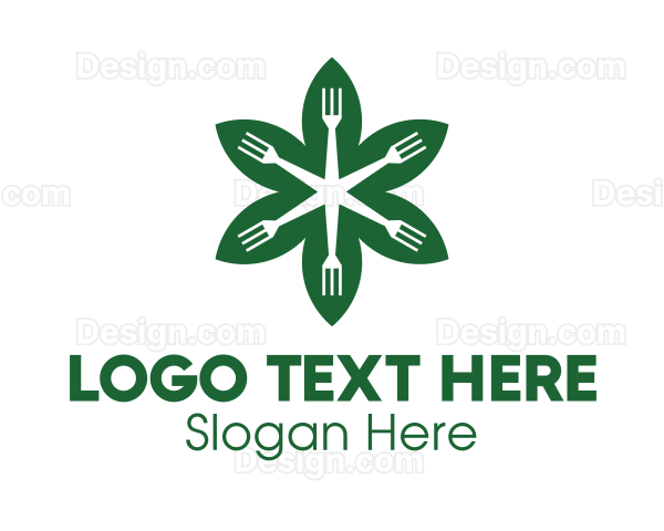 Green Flower Fork Logo