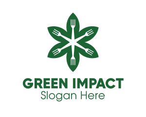 Green Flower Fork logo