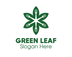 Green Flower Fork logo design