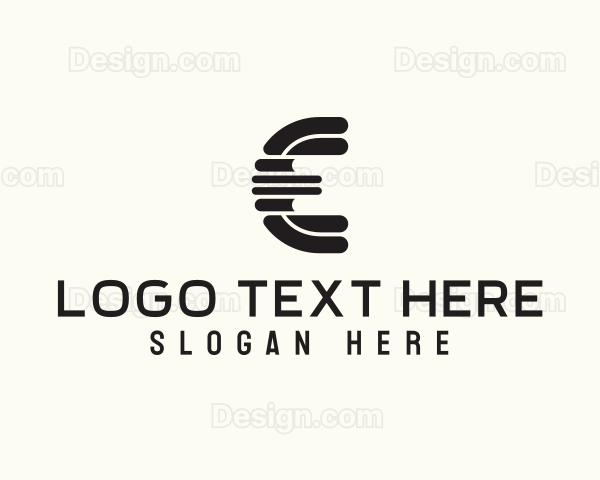 Book Stack Letter E Logo