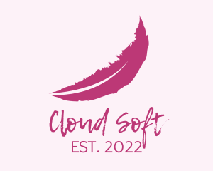 Pink Feather Watercolor  logo