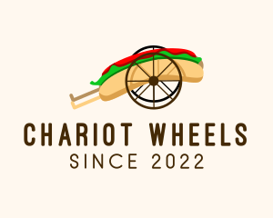 Hot Dog Wheel Cart logo design