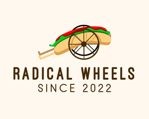 Hot Dog Wheel Cart logo design