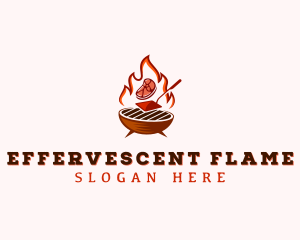 Flame Meat Barbecue logo design