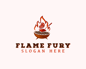 Flame Meat Barbecue logo design