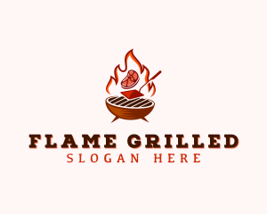 Flame Meat Barbecue logo design