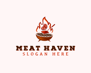 Flame Meat Barbecue logo design