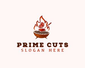 Flame Meat Barbecue logo design