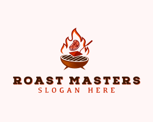 Flame Meat Barbecue logo design