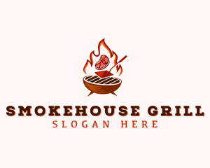 Flame Meat Barbecue logo design