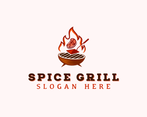 Flame Meat Barbecue logo design