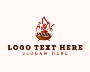 Meat - Flame Meat Barbecue logo design