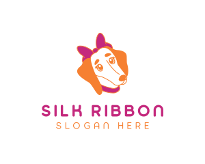 Ribbon Female Dog logo design