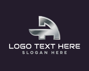 Industrial Metallic Letter A logo