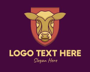 Golden Cow Head logo design