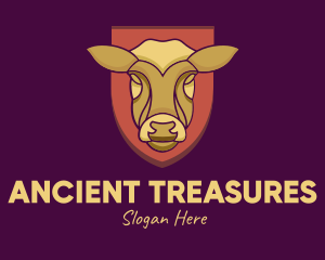 Golden Cow Head logo design