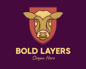 Golden Cow Head logo design