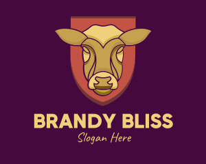 Golden Cow Head logo design