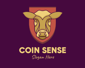 Golden Cow Head logo design