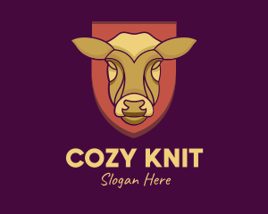 Golden Cow Head logo design