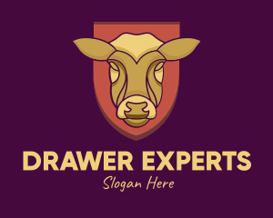 Golden Cow Head logo design