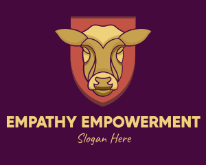 Golden Cow Head logo design