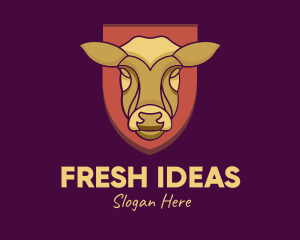 Golden Cow Head logo design