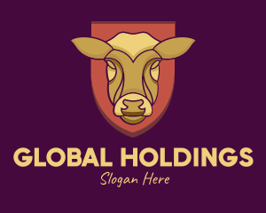 Golden Cow Head logo design